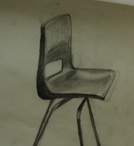 drawing of robin day style chair